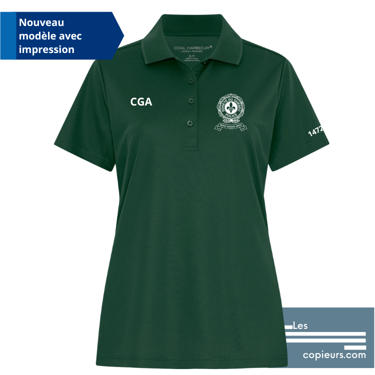 L365 - CGA -Polo vert foncé classique pour femme