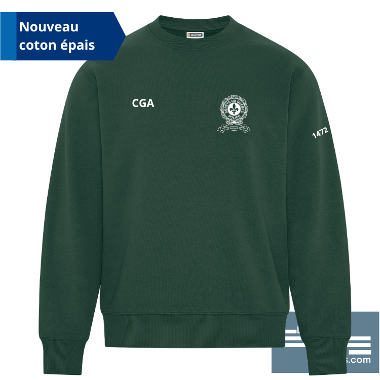 WeRK421 - CGA -Molleton en coton épais vert foncé