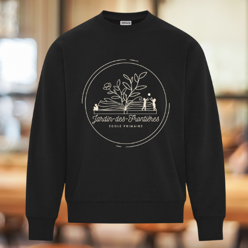 WeRK421N-JDF- Crewneck noir école Jardins des Frontières