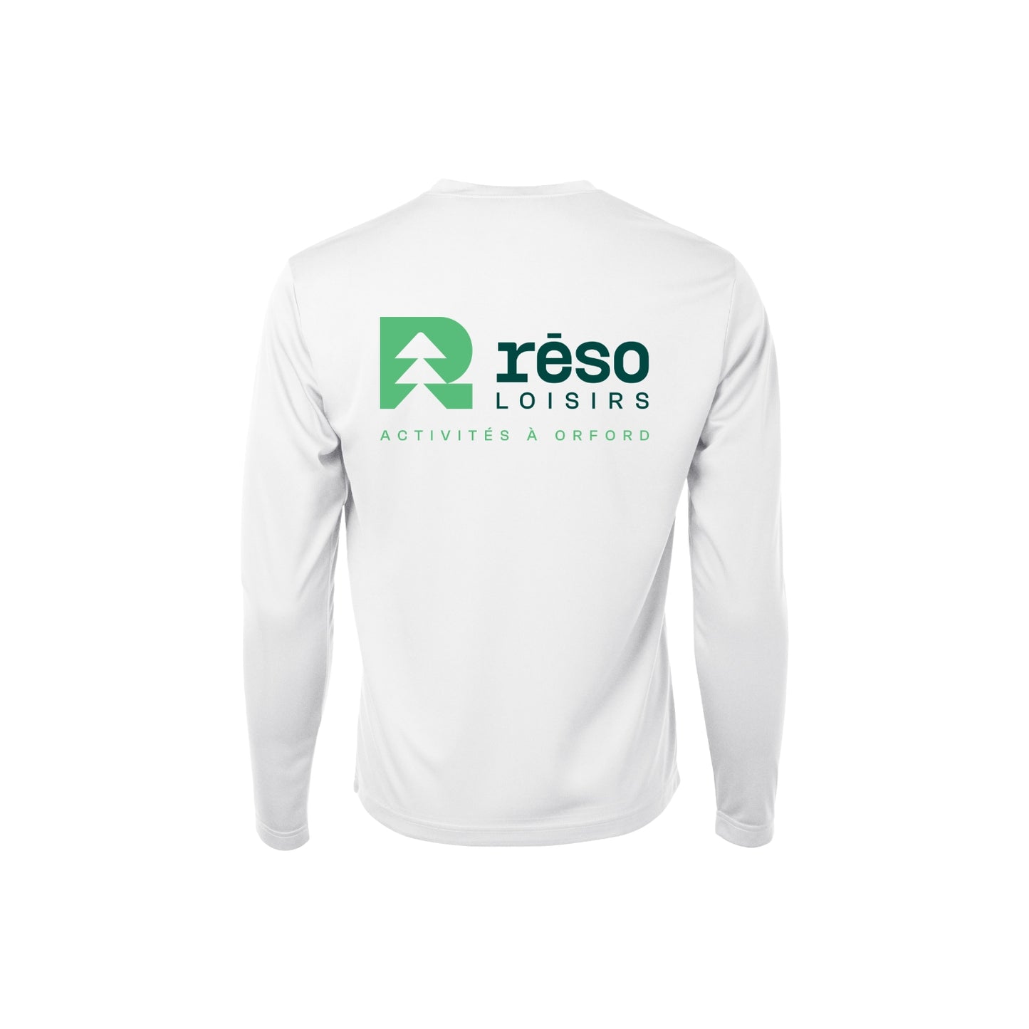 350ML-Réso - T-shirt sport blanc à manches-longues en tissu technique