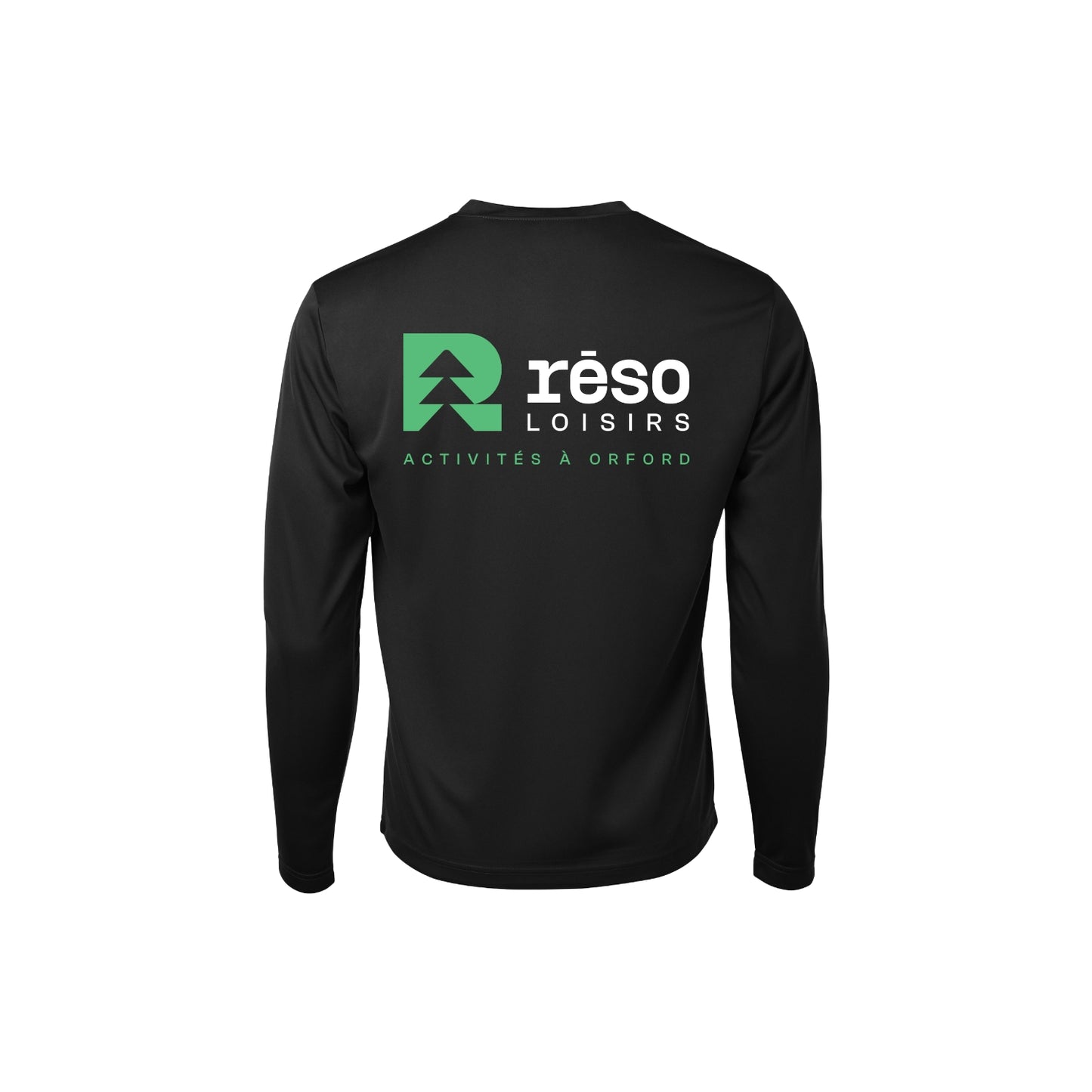 350ML-Réso - T-shirt sport noir à manches-longues en tissu technique