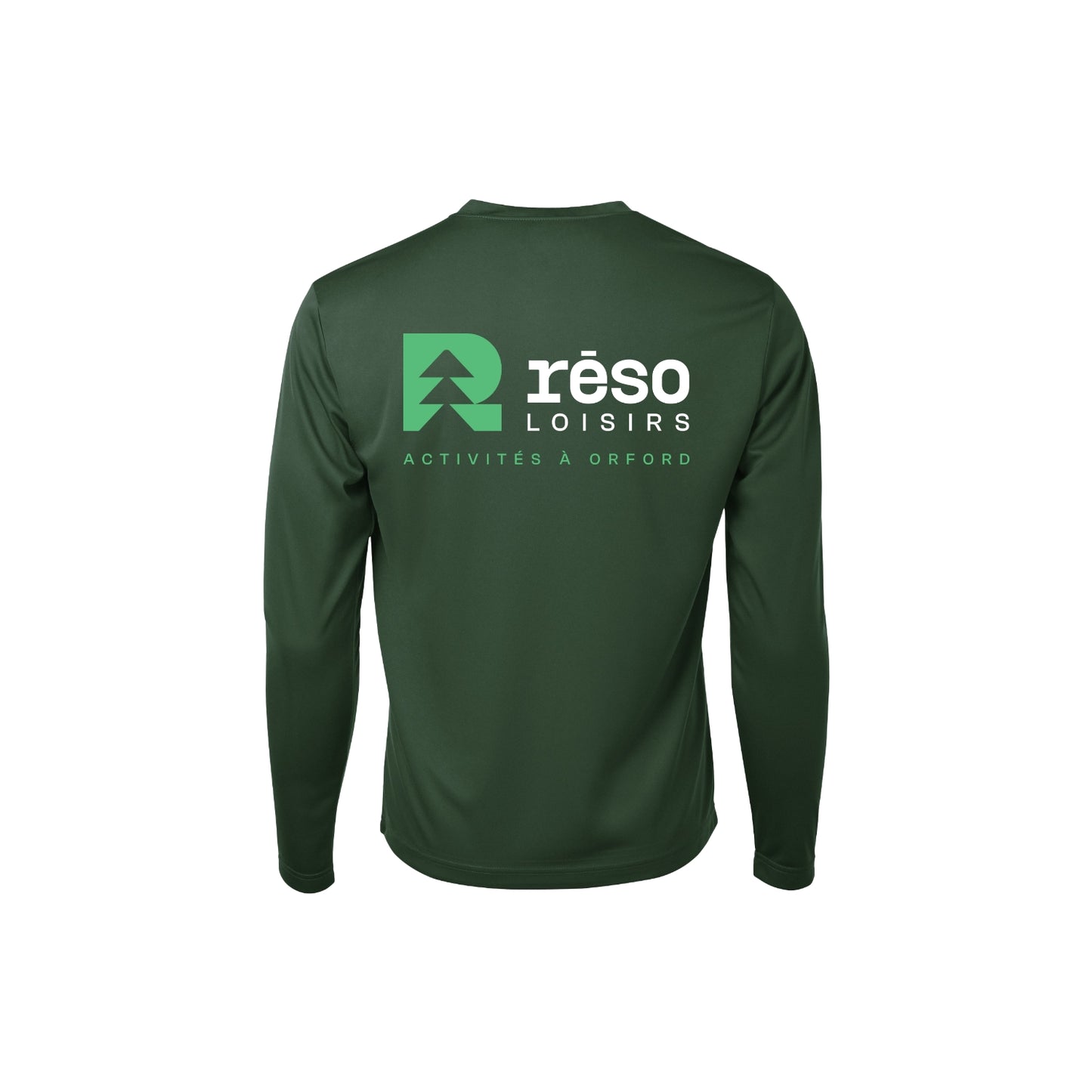 350ML-Réso - T-shirt sport vert à manches-longues en tissu technique