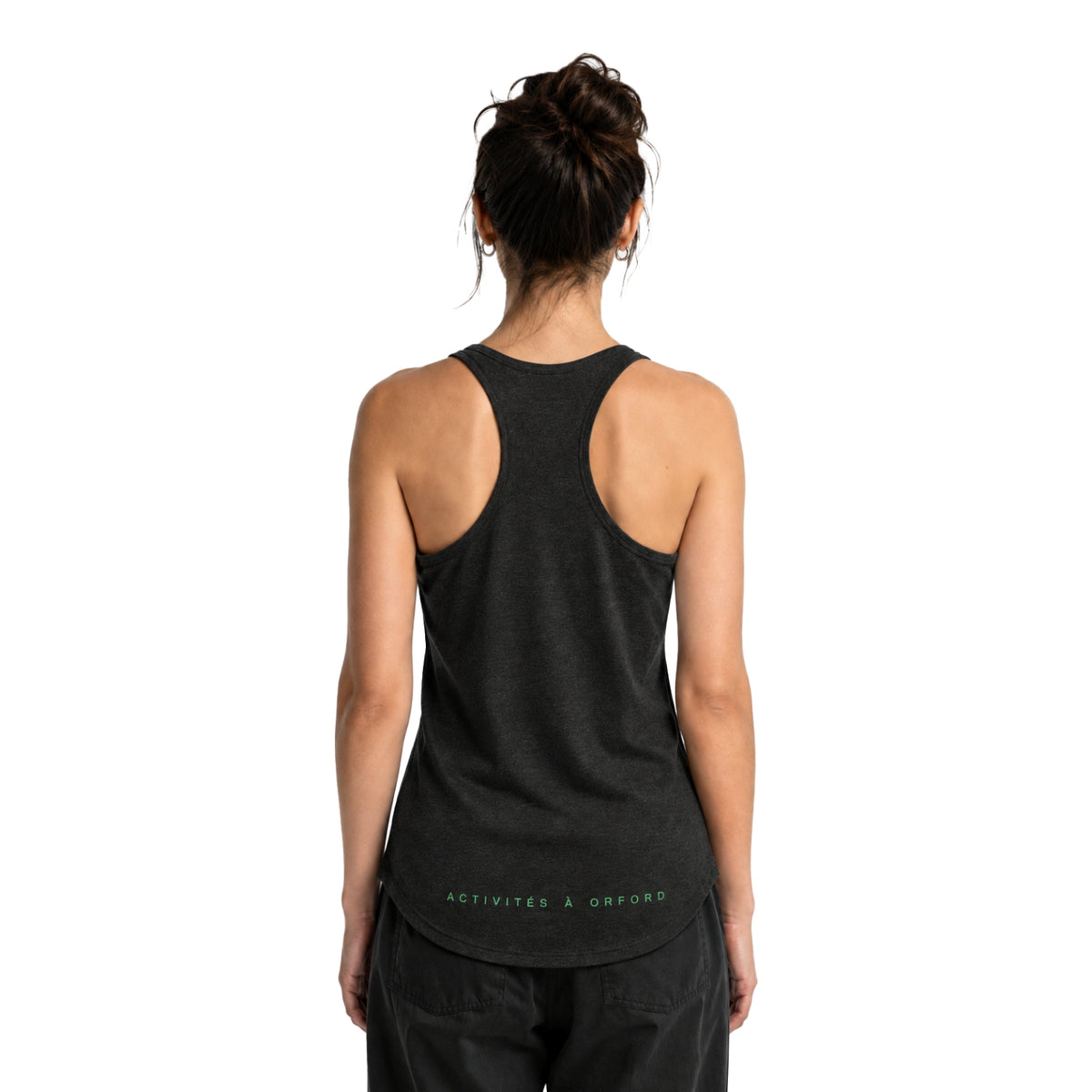 KOI8055L-Réso - Camisole noir chiné à dos nageur pour femme