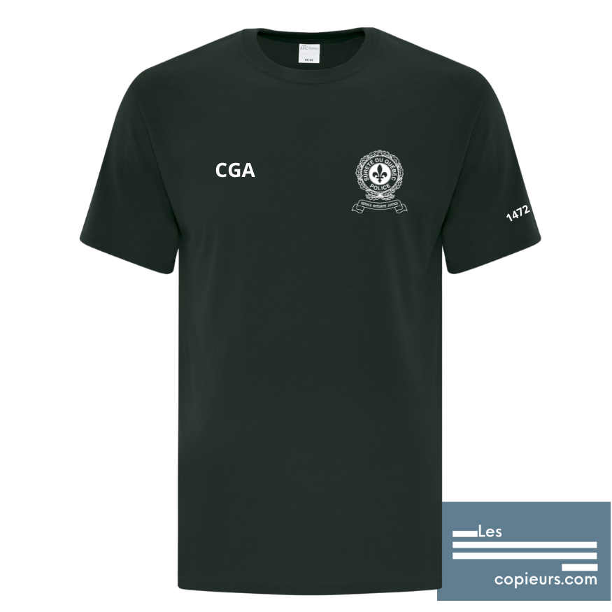 ATC1000V - CGA -T-shirt vert foncé à manches-courtes en coton