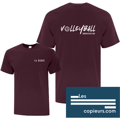 V02025 - T-shirt marron à manche courte en coton CONCENTRATION VOLLEYBALL La Ruche