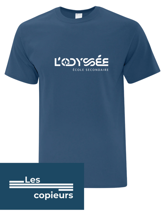 OV01_T-shirt en coton bleu lagon – École L’Odyssée de Valcourt
