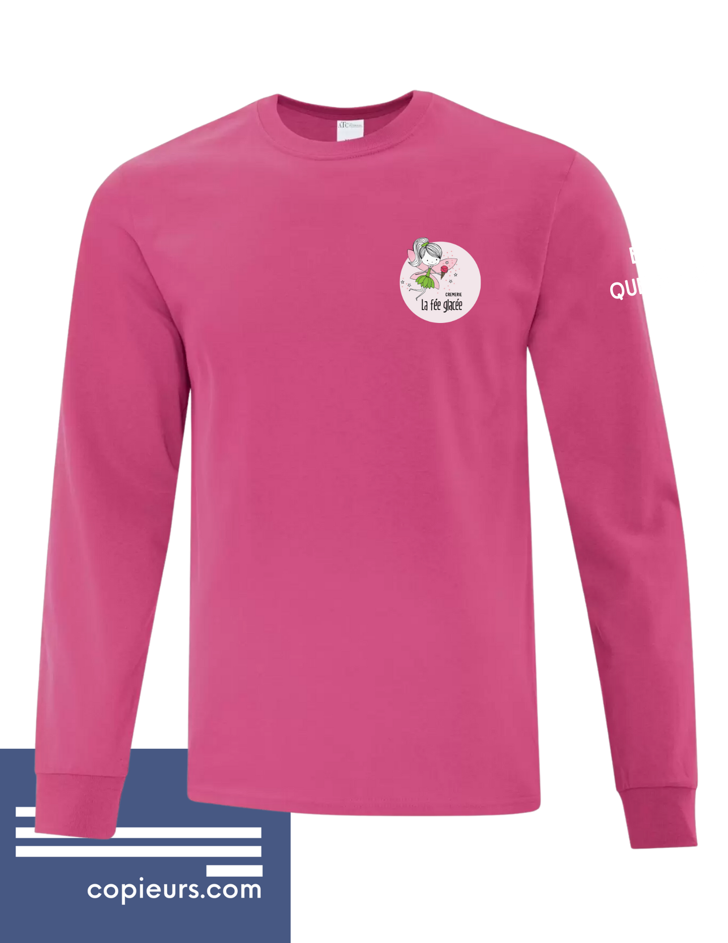 đ§ T-shirt FĂ©e GlacĂ©e â Douceur rose givrĂ©e en coton Ă manches longues