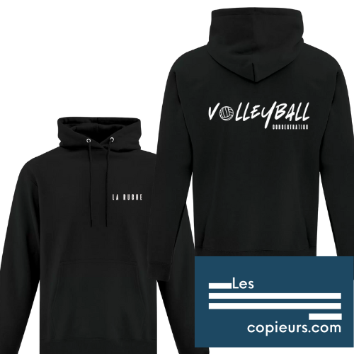 V42025 - Coton ouaté à capuchon noir - CONCENTRATION VOLLEYBALL La Ruche