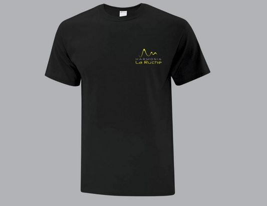 T1000N-HR - T-shirt noir à manche courte en coton Harmonie La Ruche