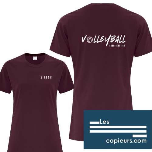 V02025 - T-shirt marron à manche courte en coton CONCENTRATION VOLLEYBALL La Ruche