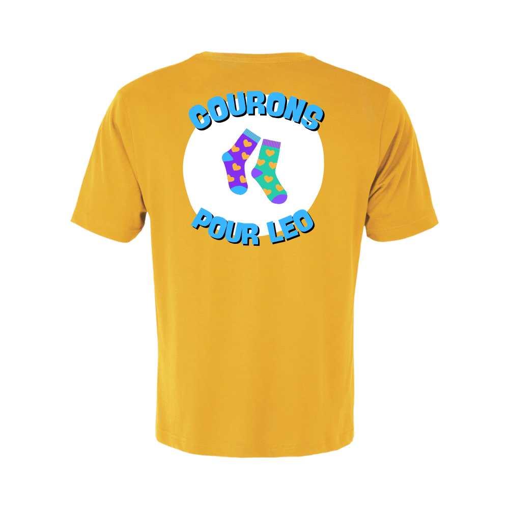 Trois, 2, 1 Go ! Courons pour Léo - T-shirt gold