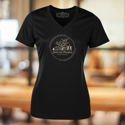 ATC350N-JDF- T-shirt noir en tissus technique Jardins des Frontières