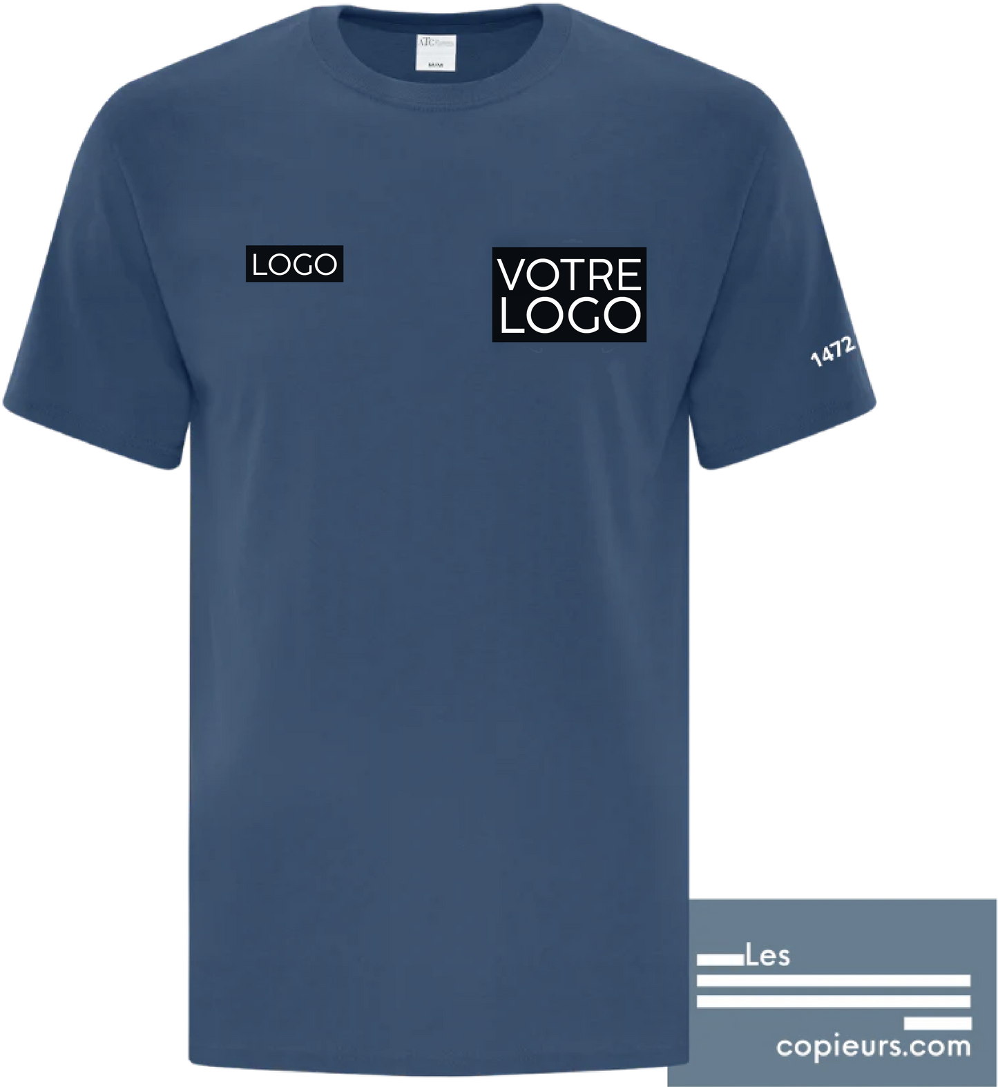 ATC1000BL - Modèle pour boutique en ligne -T-shirt bleu lagon à manches-courtes en coton (Copie)