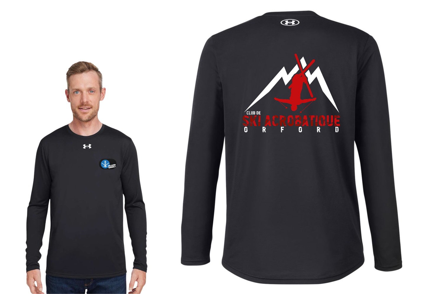 UA1376843-Ski acrobatique - Chandail noir à manches-longues Dry Under-Armor