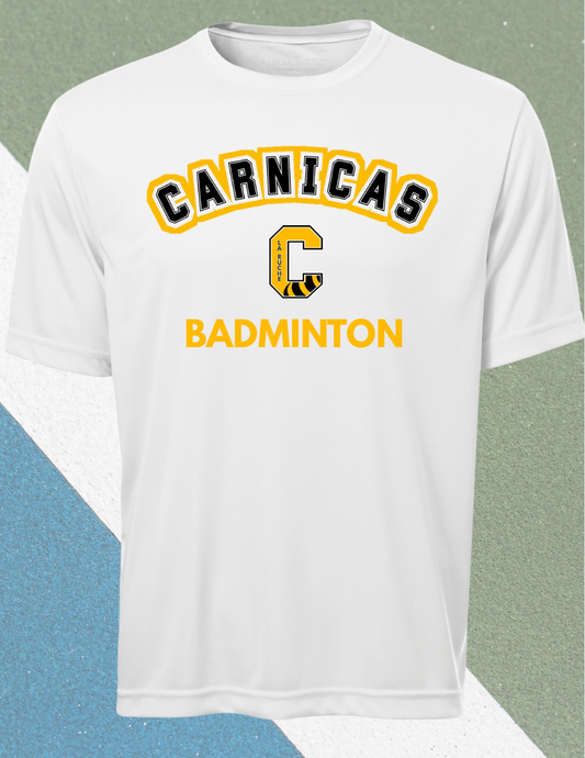 350CBD- Carnicas - T-shirt en tissu technique blanc Carnicas Badminton
