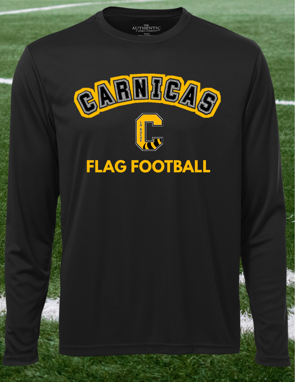 350LSCFF- Carnicas - Chandail à manches-longues en tissu technique noir Carnicas Flag Football