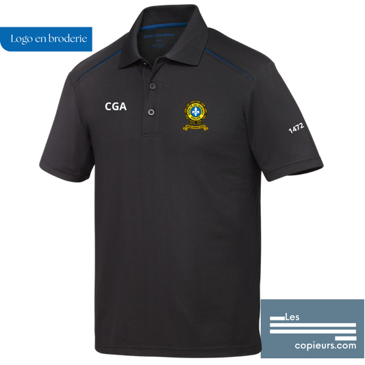 S4002 - CGA -Polo noir avec insertion couleur