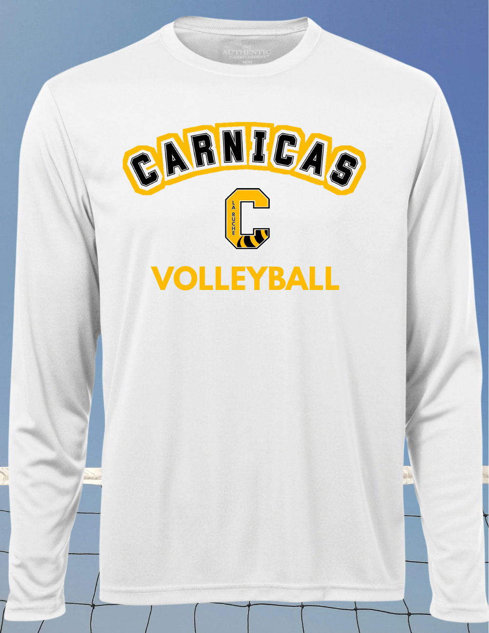 350LSCV- Carnicas - Chandail à manches-longues en tissu technique blanc Carnicas Volleyball