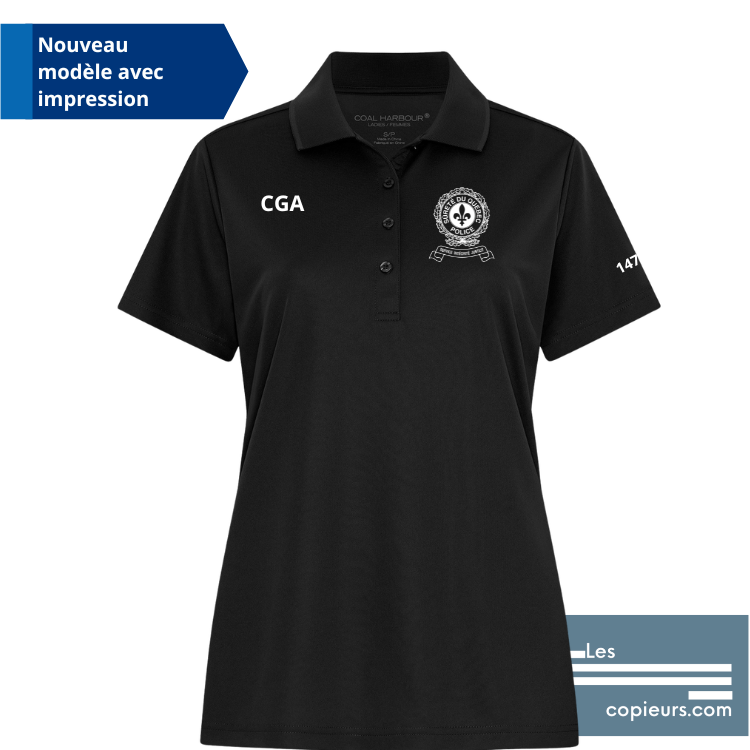 L365 - CGA -Polo noir classique pour femme