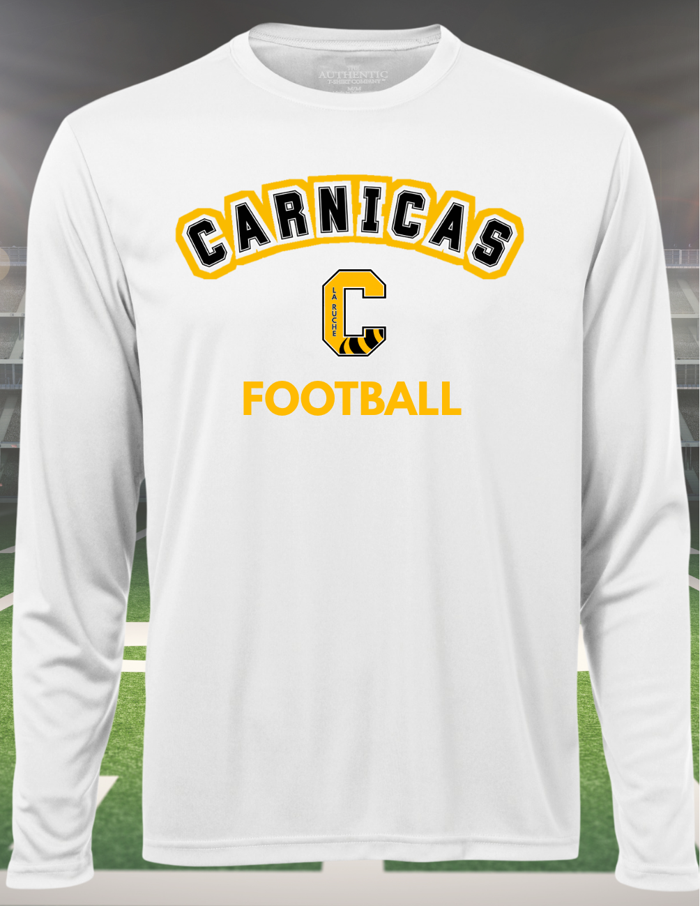 350LSCF- Carnicas - Chandail à manches-longues en tissu technique blanc Carnicas Football