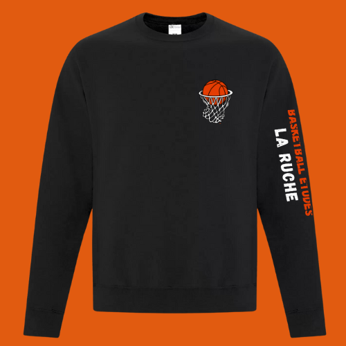 BER05 - T-shirt noir à manches longues en coton BASKET-ÉTUDES
