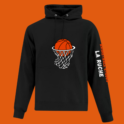 BER04-Hoodie noir à capuchon- BASKET ÉTUDES