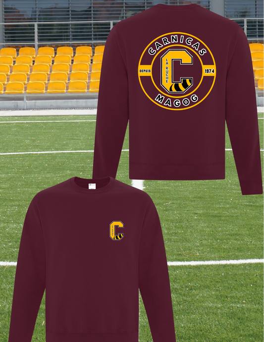 2400C2 - Carnicas - Crewneck Bourgogne avec deux logos