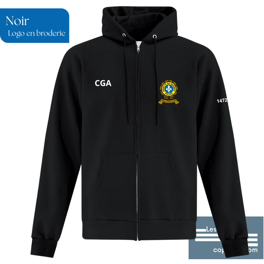 ATCF2600 - CGA -Molleton en coton à capuchon avec fermeture éclair