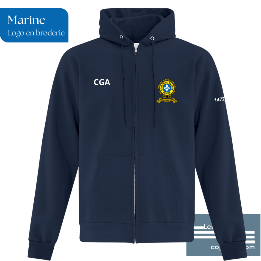 ATCF2600 - CGA -Molleton en coton à capuchon avec fermeture éclair