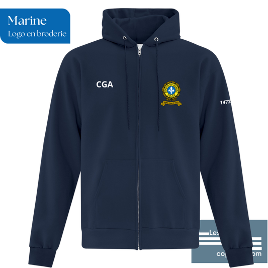 ATCF2600 - CGA -Molleton en coton à capuchon avec fermeture éclair