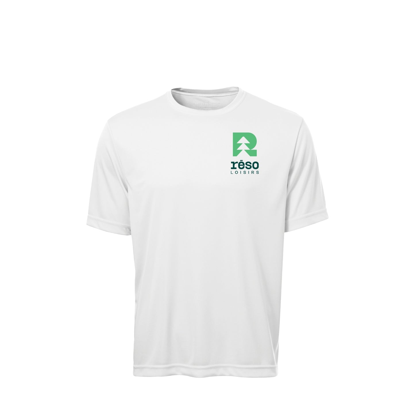 350MC-Réso - T-shirt sport blanc à manches-courtes en tissu technique