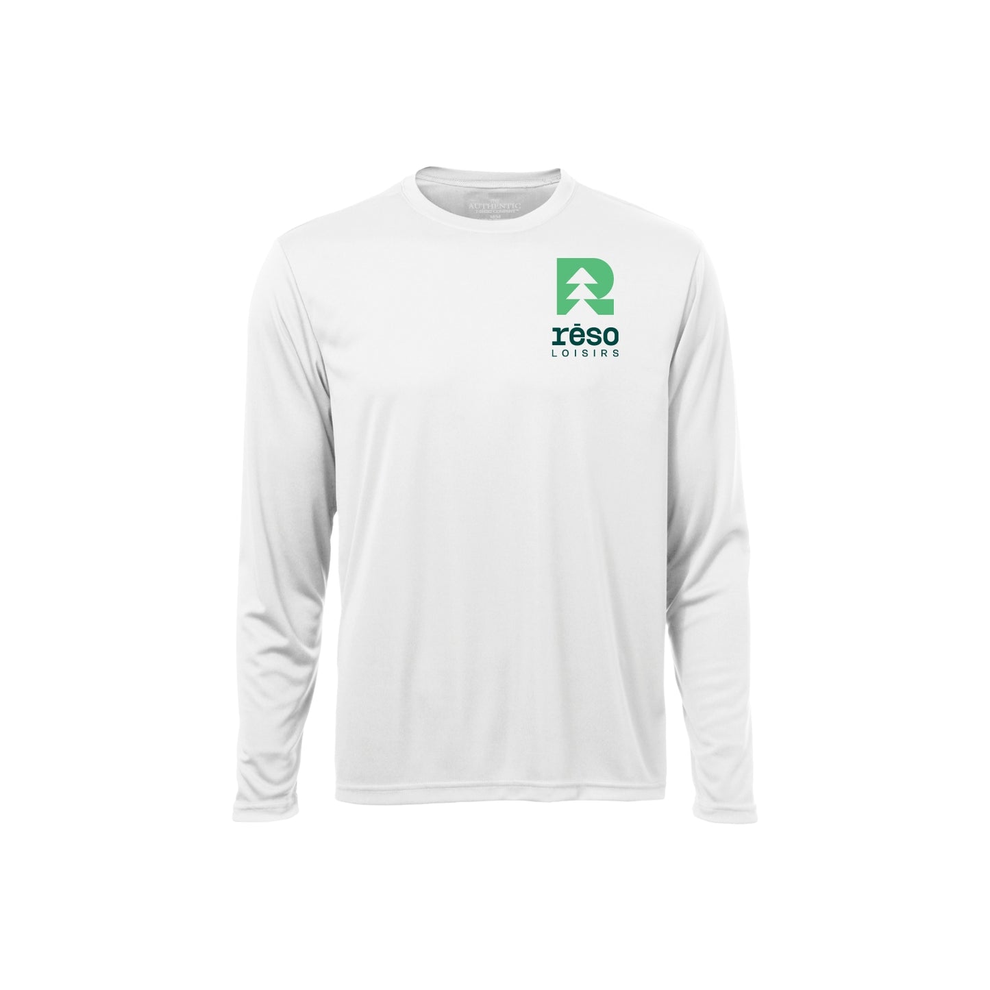 350ML-Réso - T-shirt sport blanc à manches-longues en tissu technique