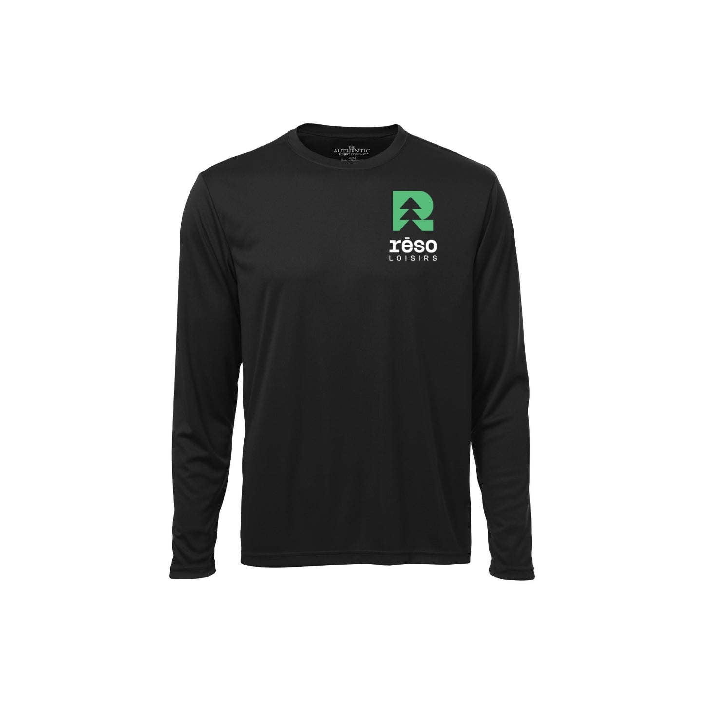 350ML-Réso - T-shirt sport noir à manches-longues en tissu technique