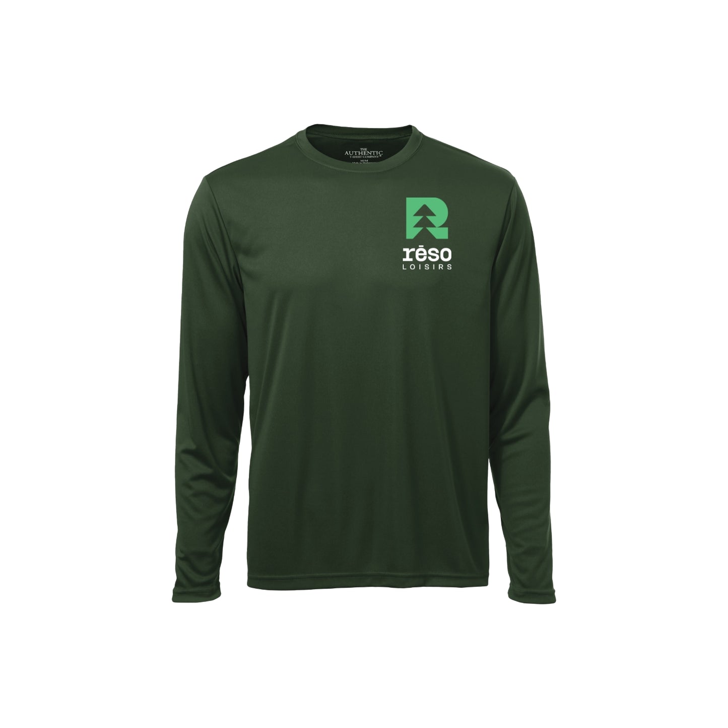 350ML-Réso - T-shirt sport vert à manches-longues en tissu technique