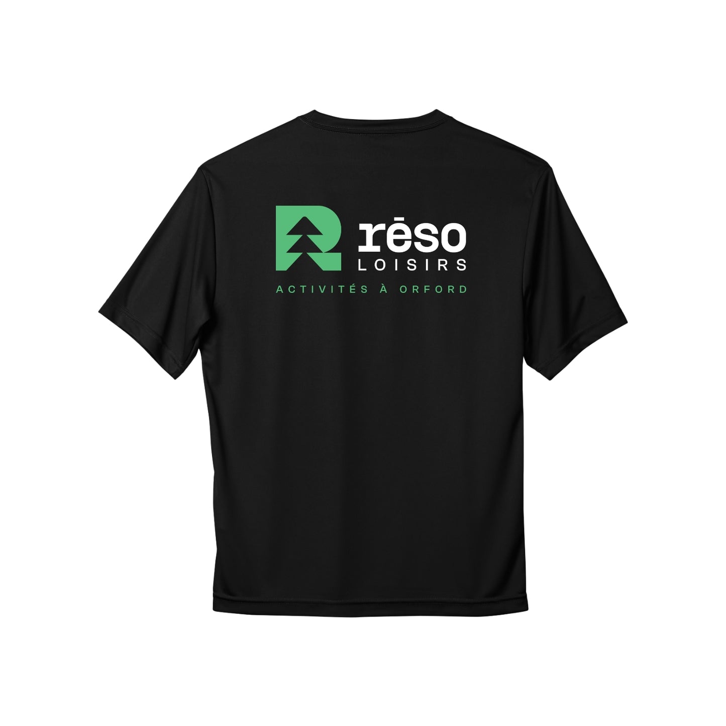 350MC-Réso - T-shirt sport noir à manches-courtes en tissu technique