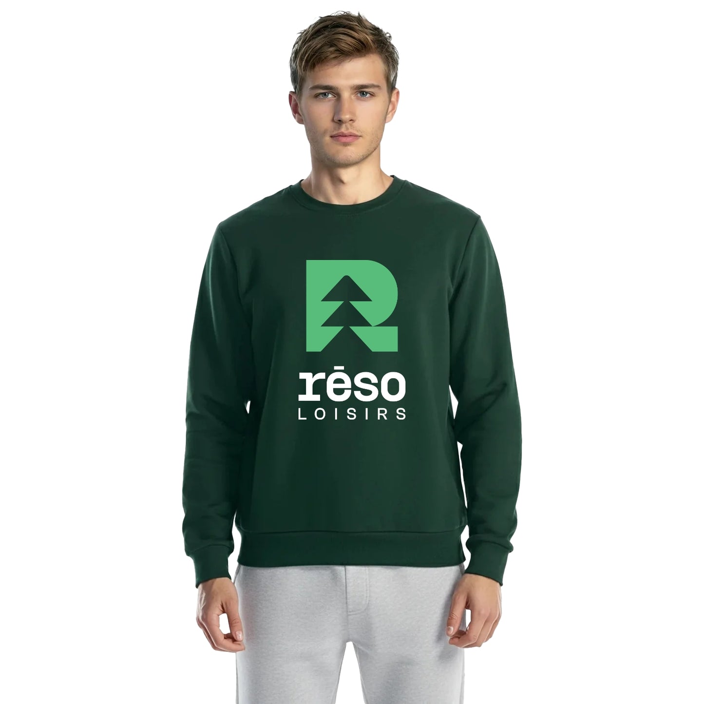Jer01- Réso - Crewneck vert forêt en molleton