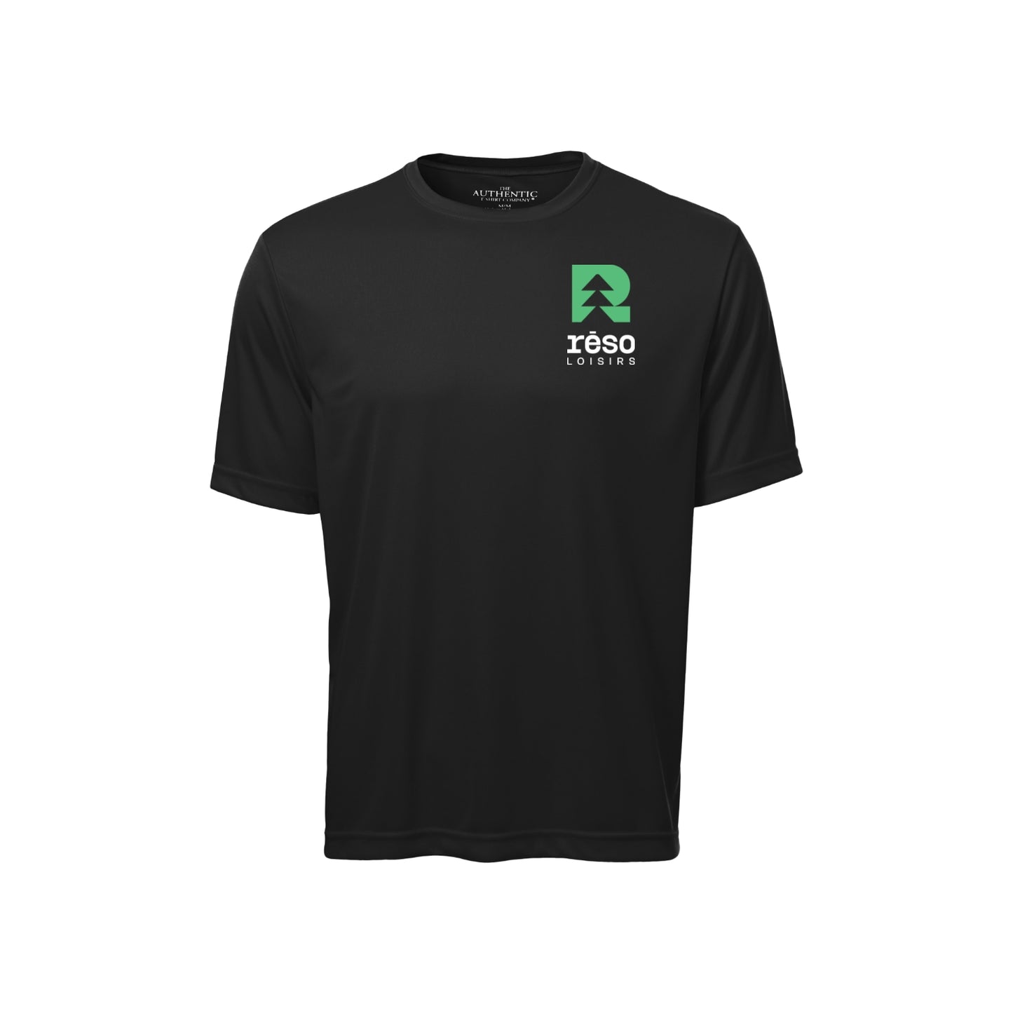 350MC-Réso - T-shirt sport noir à manches-courtes en tissu technique