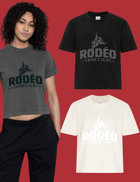 ATC1700L-Rodéo - T-shirt noir écourté pour femme