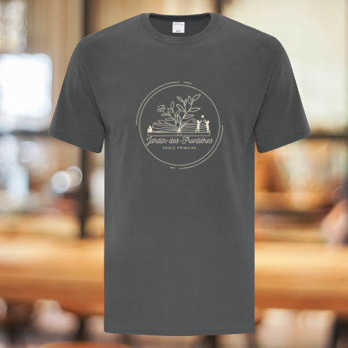 T000SC-JDF- T-shirt charbon école Jardins des Frontières