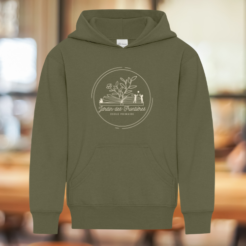 ATC2500VM-JDF- Molleton à capuchon vert militaire Jardins des Frontières