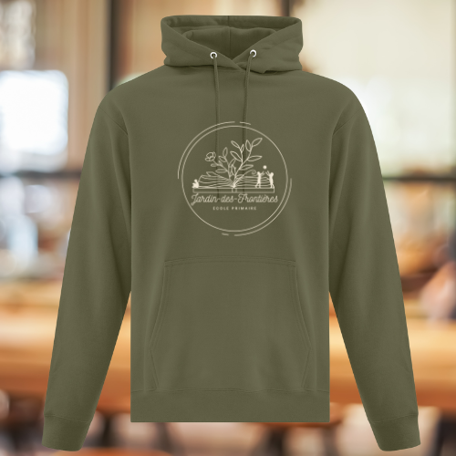 ATC2500VM-JDF- Molleton à capuchon vert militaire Jardins des Frontières