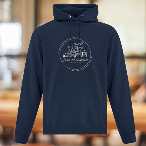 ATC2500N-JDF- Molleton à capuchon marine Jardins des Frontières