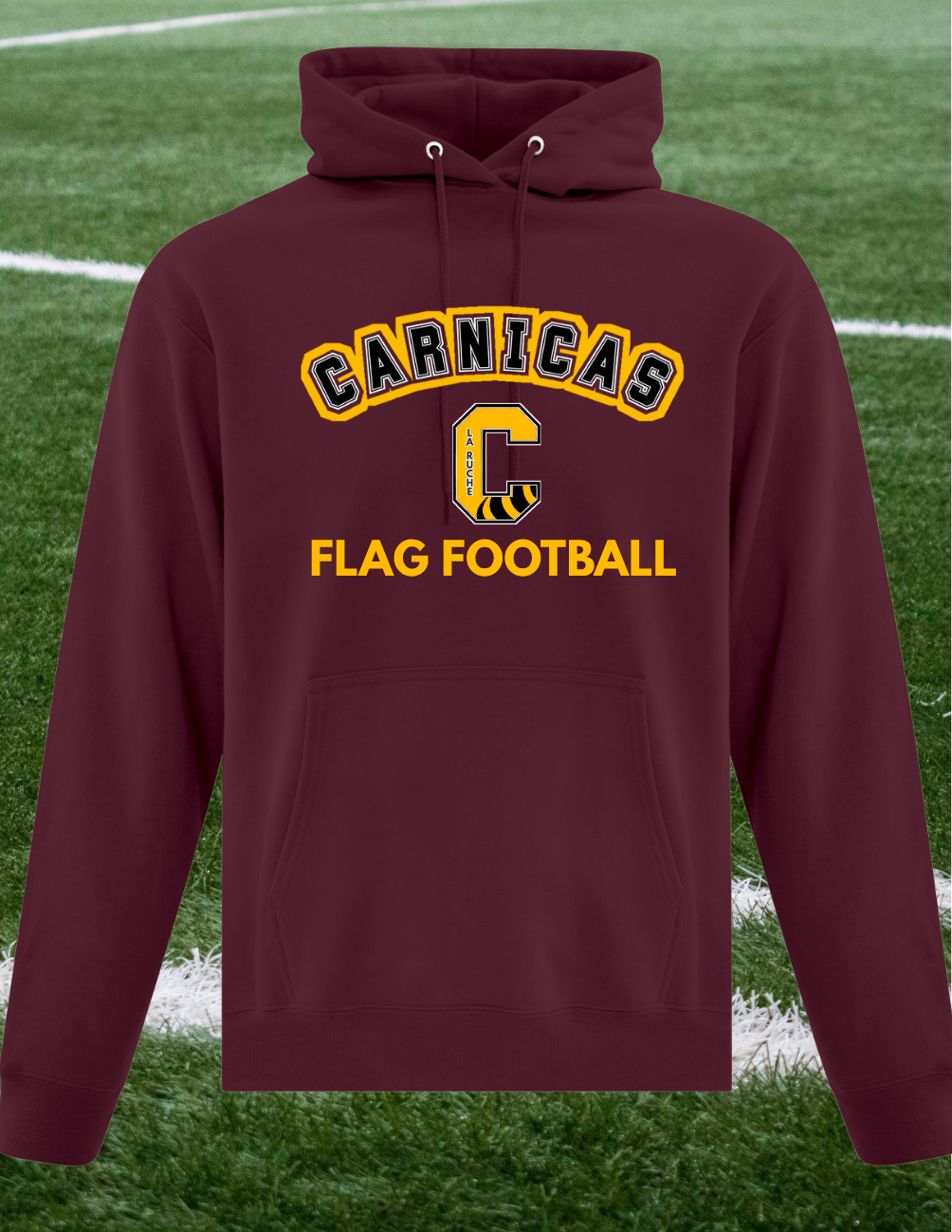 2500CFF - Carnicas Flag Football - Hoodie Bourgogne Carnicas