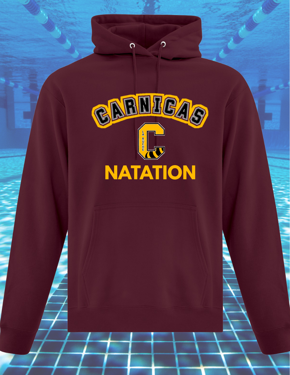 2500CN- Carnicas - Hoodie Bourgogne Carnicas Natation