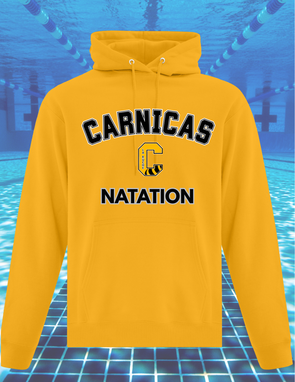J2500CN - Carnicas Natation - Hoodie jaune Carnicas