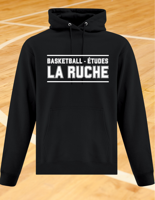2500BR-Hoodie noir à capuchon- BASKET ÉTUDES