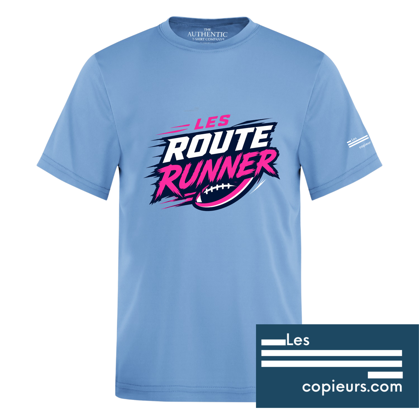 350MC-RouteRunners Flagfoot  - T-shirt sport bleu c à manches-courtes en tissu technique