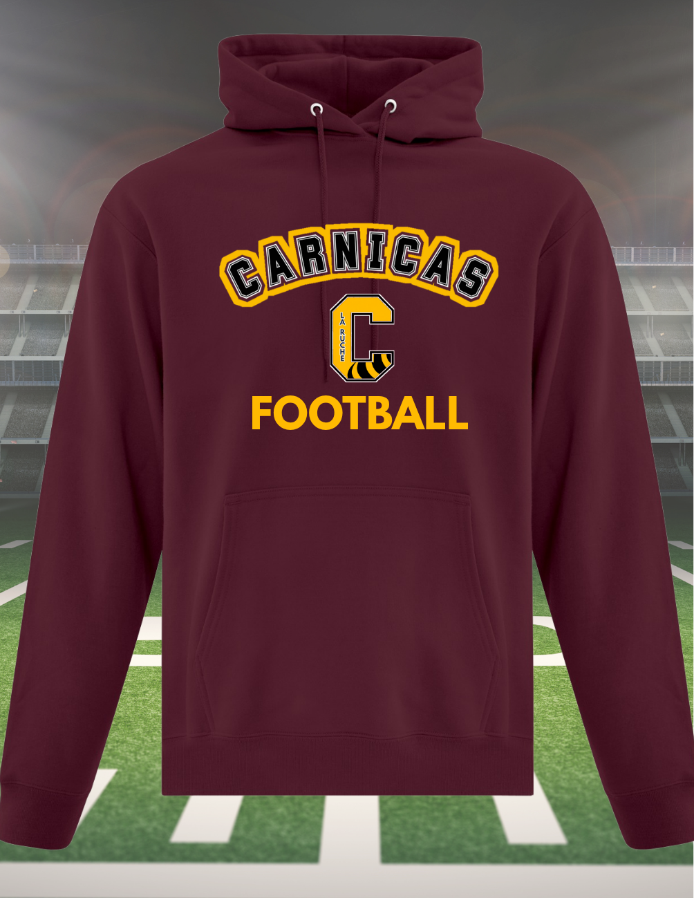 2500CF - Carnicas Football - Hoodie bourgogne Carnicas