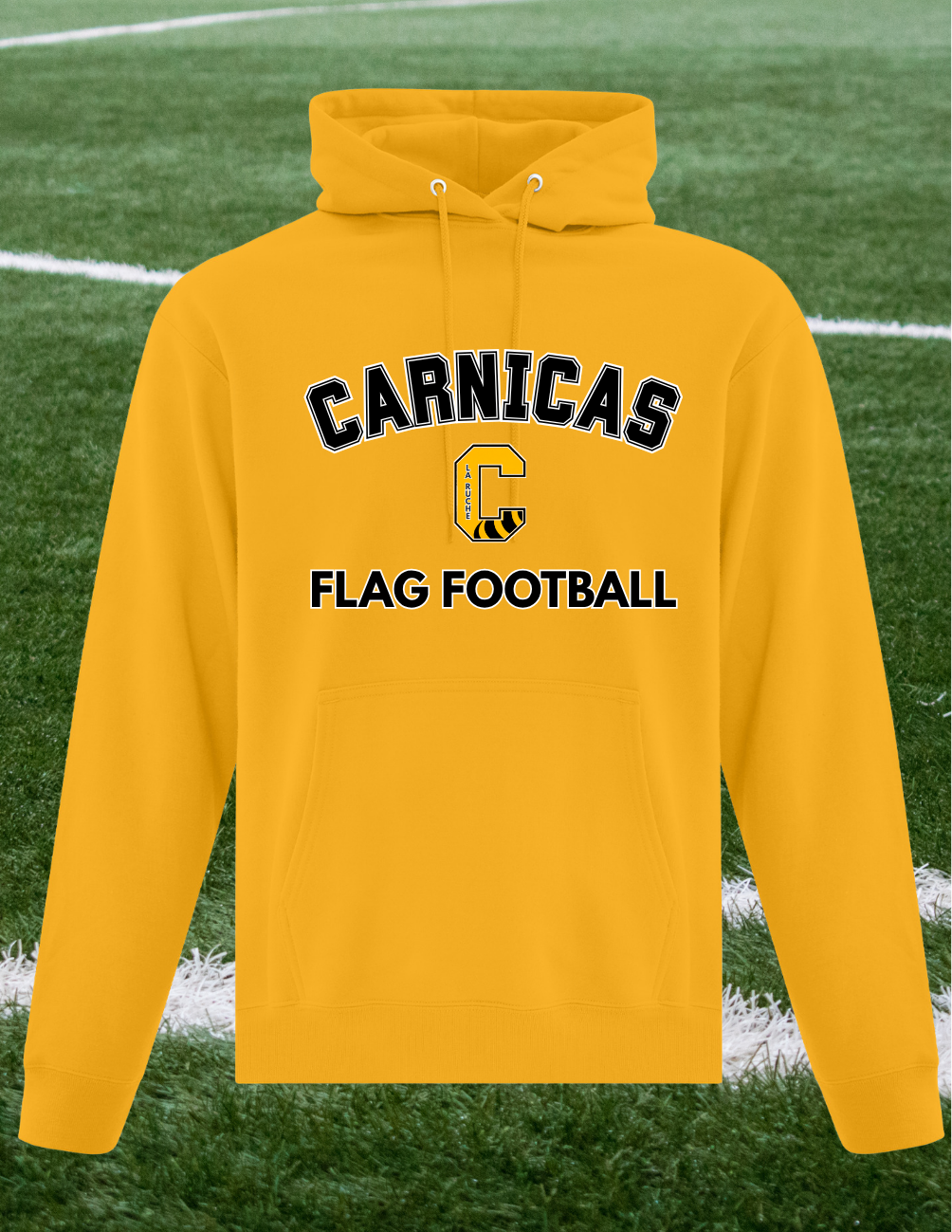 J2500CF - Carnicas Flag Football - Hoodie jaune Carnicas