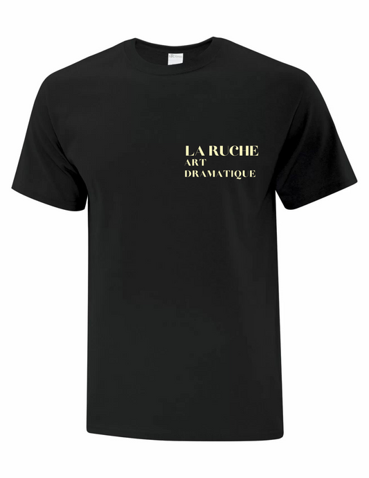 ADR08 - T-shirt noir à manche courte en coton- Art dramatique La Ruche